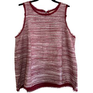 Vanessa Virginia By Anthropologie Red & White Horizontal Stripe Sleeveless Top-M